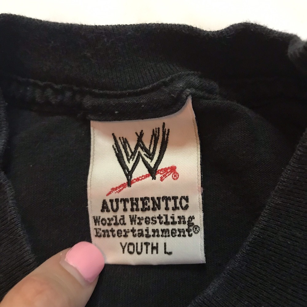 Vintage WWE T Shirt Youth L 32" Black Raw Undertaker Cena‎ Mysterio Smack Down - Picture 3 of 9